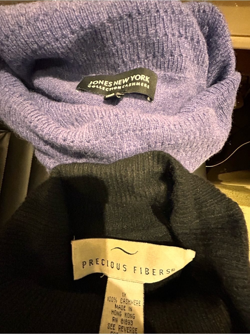 Jones New York Purple Turtleneck Cashmere Sweater
